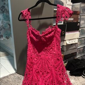 Vibrant Pink Lace Dress
